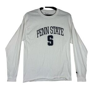 Champion Penn State Long Sleeve T-Shirt Mens White Navy Blue Collegiate Tee